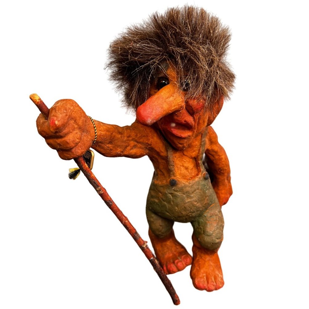 Vintage Nyform Troll Figurine 122 Made in Norway with Stick Missing Skis FLAW